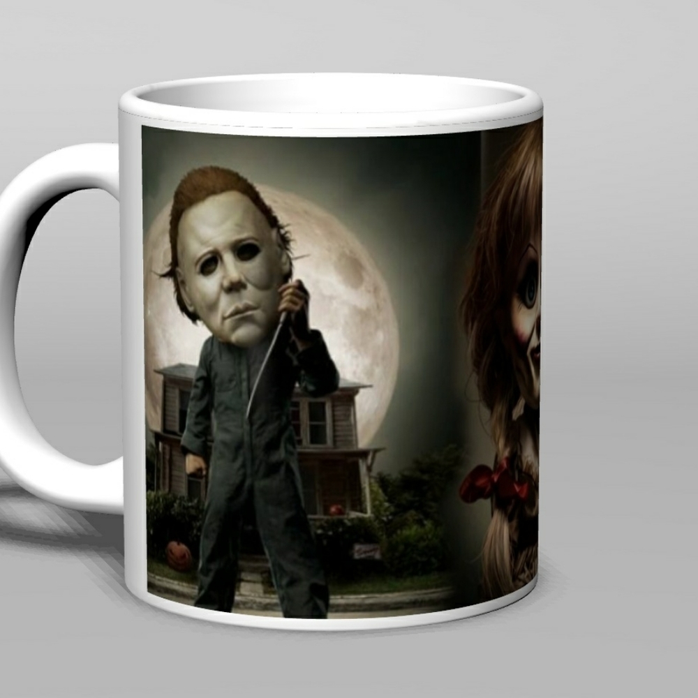 Michael Myers, Annabelle doll, Crypt keeper cup/mug